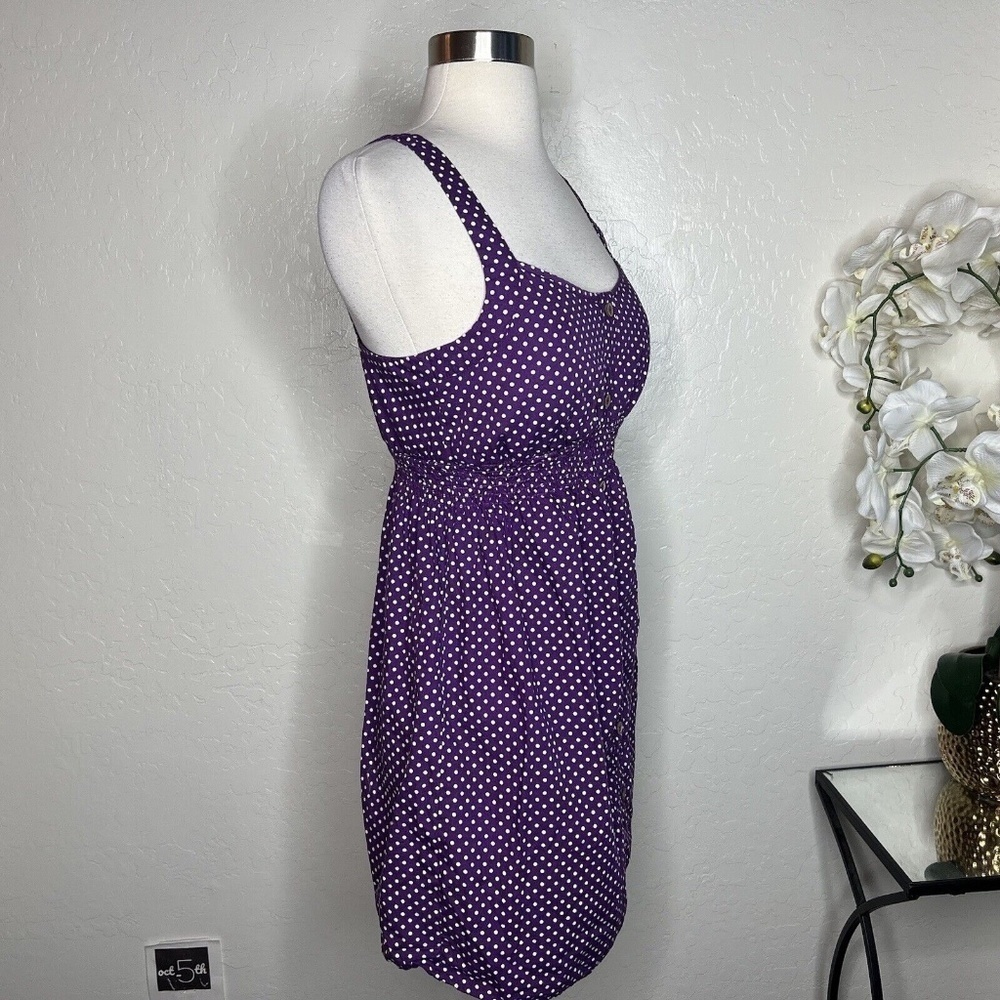Rhapsody purple polkadot mini sundress M - Picture 2 of 5